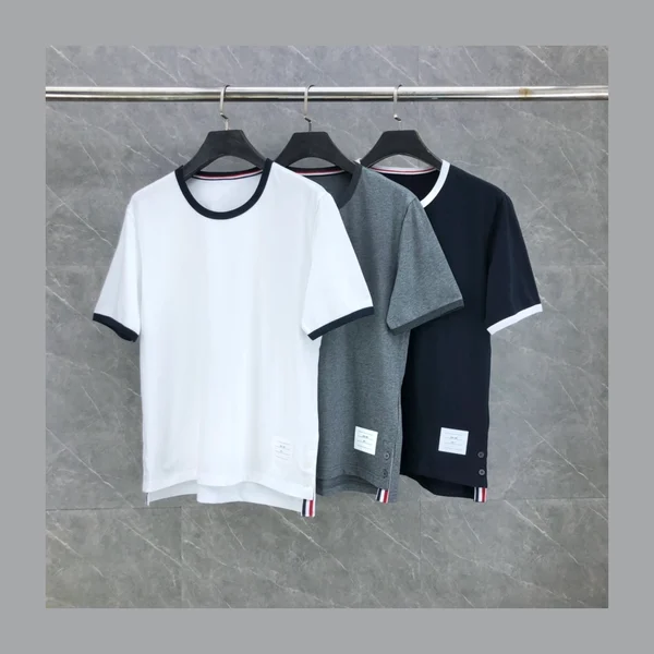 톰브라운 클래식 포플린 링거 티셔츠 3COLOR (WHITE) (BLACK) (GRAY) - 허시백